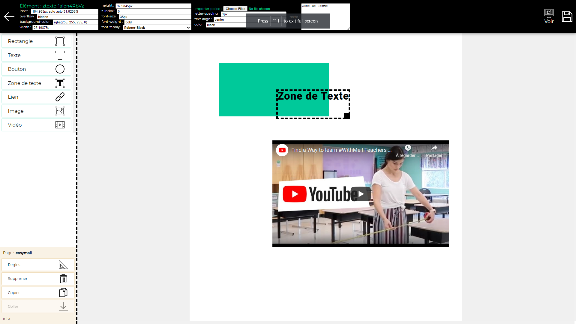 Portfolio CMS Bloc texte