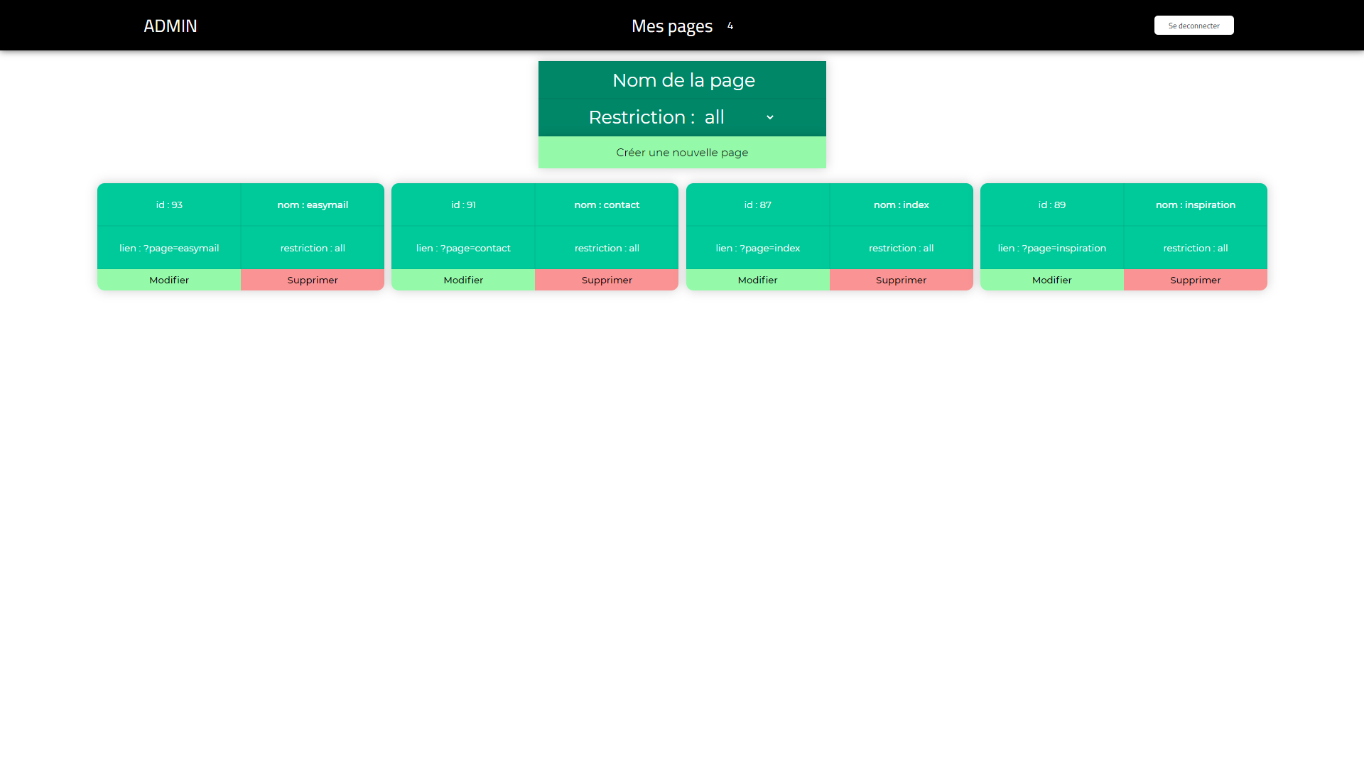 Portfolio CMS Pages